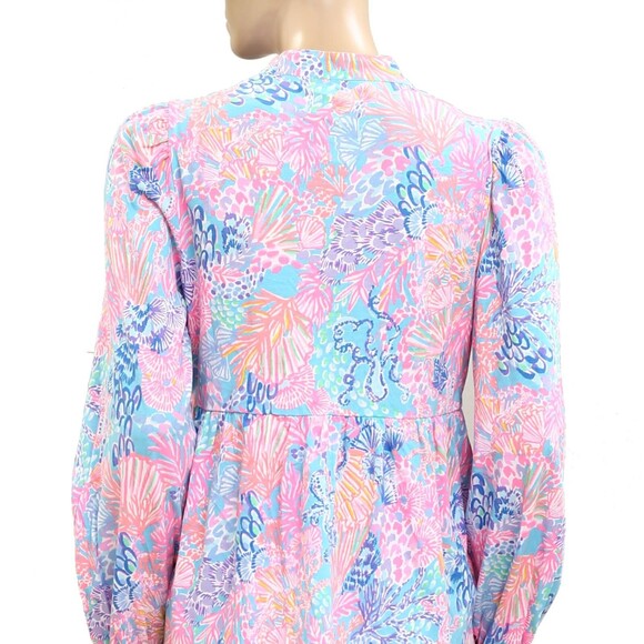 Lilly Pulitzer Winona Knit Tunic Top Printed Long Sleeve Cotton Swingy S 279250 - Picture 5 of 6